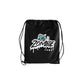 Black drawstring gym bag with bold Zombie Labs logo on the front, ideal for carrying workout essentials.