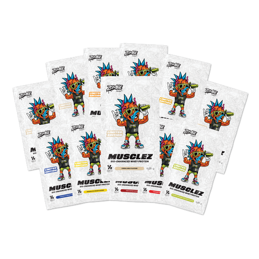 MUSCLEZ Sample Pack - 12 Assorted 1/2 serve Sachets