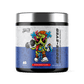 Blue and White tub of Zombie Labs Cross-Eyed Extreme Stimulant Pre-Workout supplement in Epic Lemon Flavor with a colorful zombie character lifting weights illustration on the label.