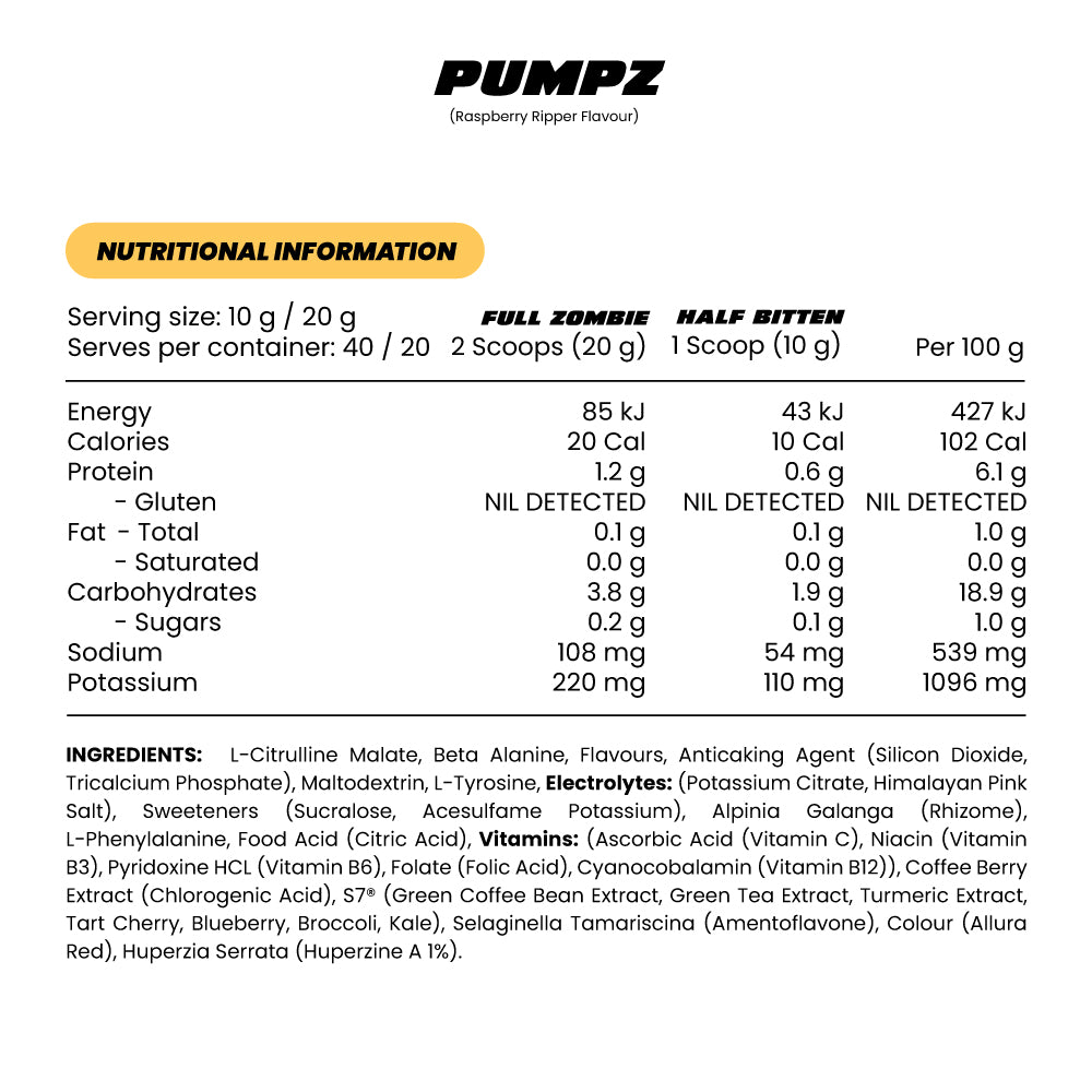 PUMPZ Non Stim Pre Workout Zombie Labs pumpz-non-stim-pre-workout-zombie-labs